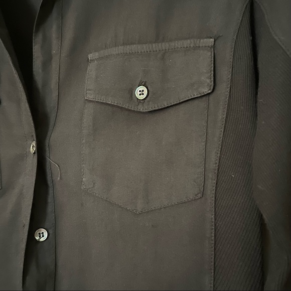 James Perse Slub Side Panel Button Front Shirt in Black Size 2 - Picture 7 of 14